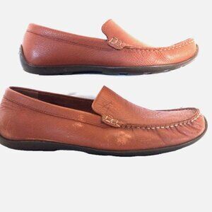 Tommy Bahama Amalfi Men’s Leather Loafers 10D Tan Slip On Shoes EUC